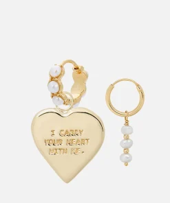 Earrings*anna + nina Date Night Gold-Plated Silver And Pearl Earrings Set