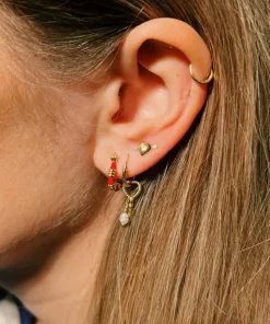 Earrings*anna + nina Dear Heart Gold-Plated Earrings Set