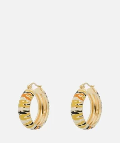 Earrings*anna + nina Garden Tiger Gold-Plated Hoop Earrings