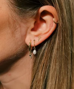 Earrings*anna + nina Key To My Heart Gold-Plated Earring