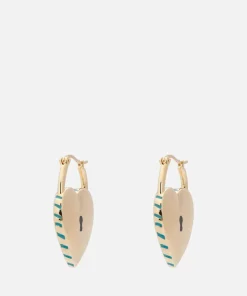 Earrings*anna + nina Padlock Of Love Gold-Plated Hoop Earrings