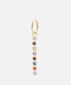 Earrings*anna + nina Rainbow Rain Gold-Plated Silver And Crystal Single Earring