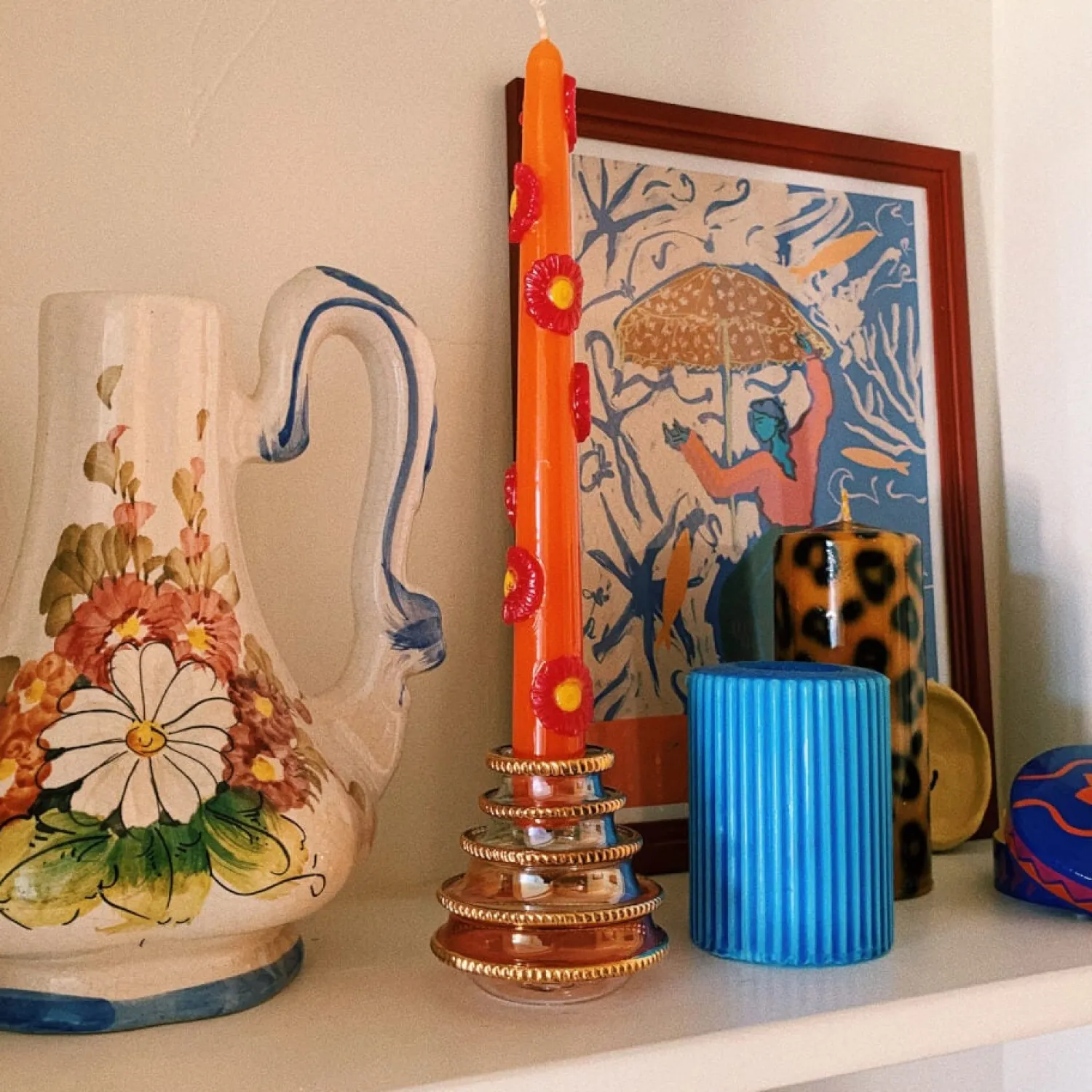 Home Accessories*anna + nina Rainbow Tree Glass Candle Holder