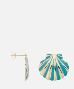 Earrings*anna + nina Single Venus Shell Enamel Stud Earring