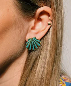 Earrings*anna + nina Single Venus Shell Enamel Stud Earring