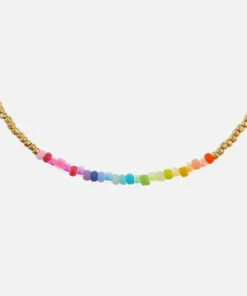 Bracelets & Bangles*Anni Lu Golden Rainbow Glass Bead And Shell Bracelet