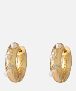 Earrings*Anni Lu Women's Gem In A Hoop - Gold