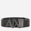 Belts*Armani Exchange Men's Ax Buckle Belt - Black Phantom