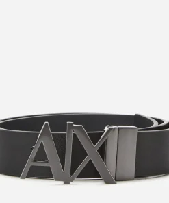Belts*Armani Exchange Men's Ax Buckle Belt - Black Phantom