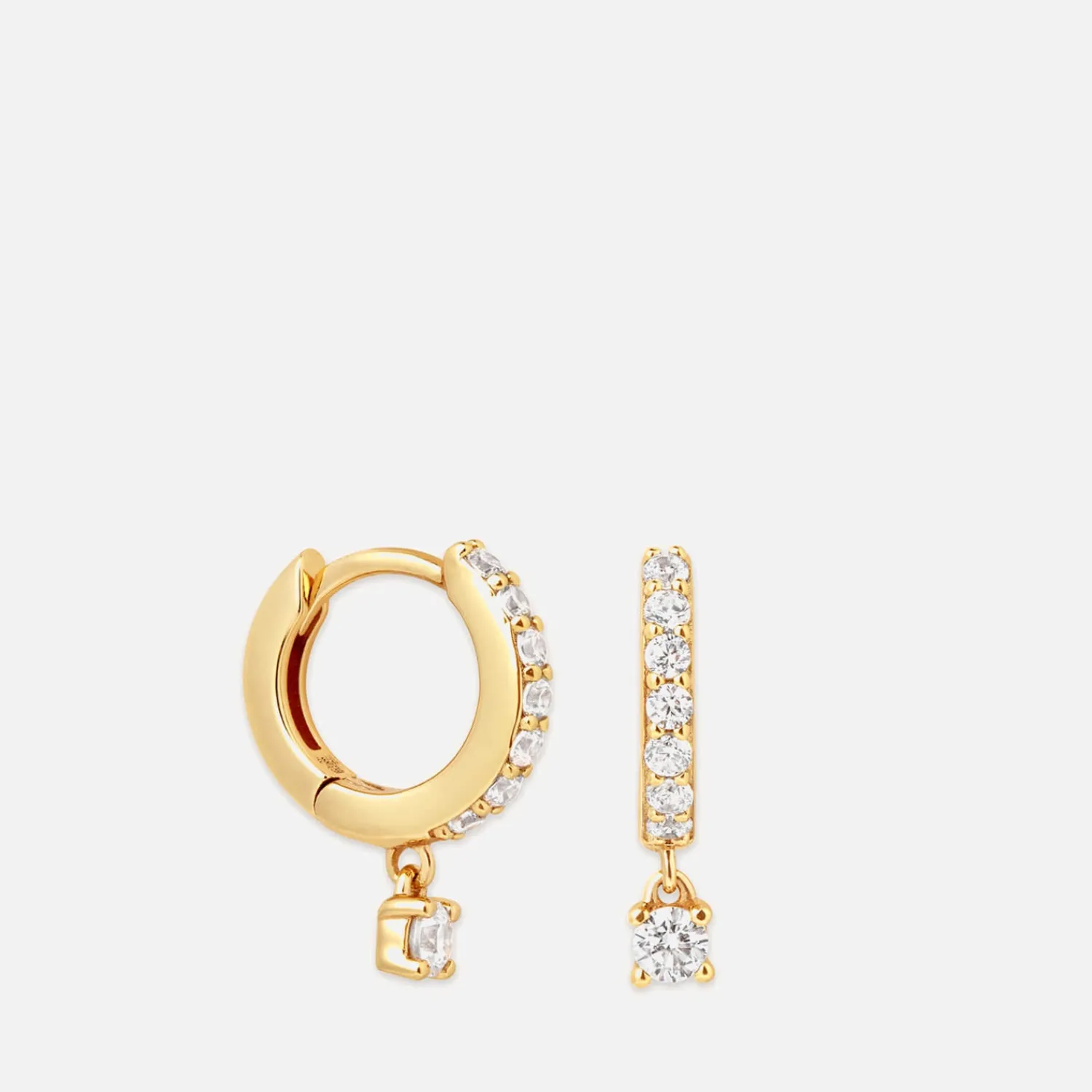 Earrings*Astrid & Miyu Crystal Charm Gold-Plated Silver Earrings