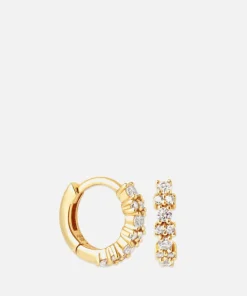 Earrings*Astrid & Miyu Crystal Gem Gold-Tone Huggies