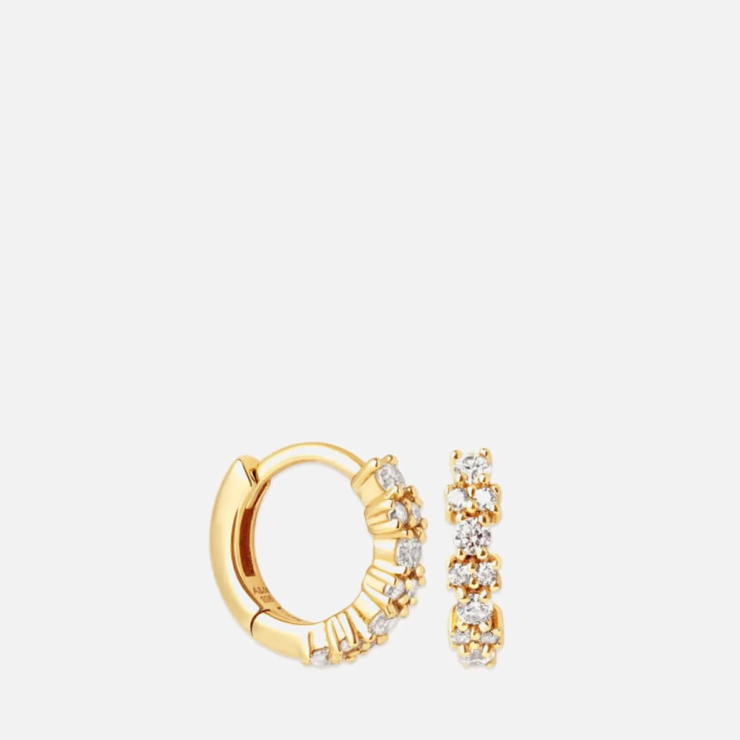 Earrings*Astrid & Miyu Crystal Gem Gold-Tone Huggies