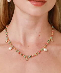 Necklaces*Astrid & Miyu Flow 18-Karat Gold-Plated Multi-Stone Necklace