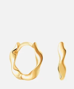 Earrings*Astrid & Miyu Women's Elemental Huggies In Gold - Gold