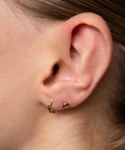 Earrings*Astrid & Miyu Women's Elemental Huggies In Gold - Gold