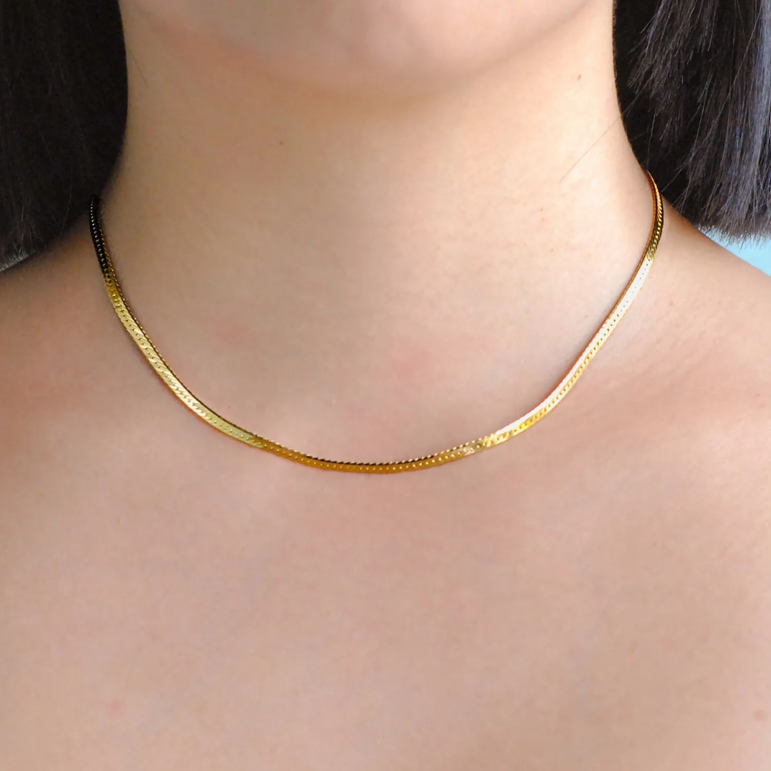 Necklaces*Astrid & Miyu Women's Snake Chain Necklace In Gold - Gold
