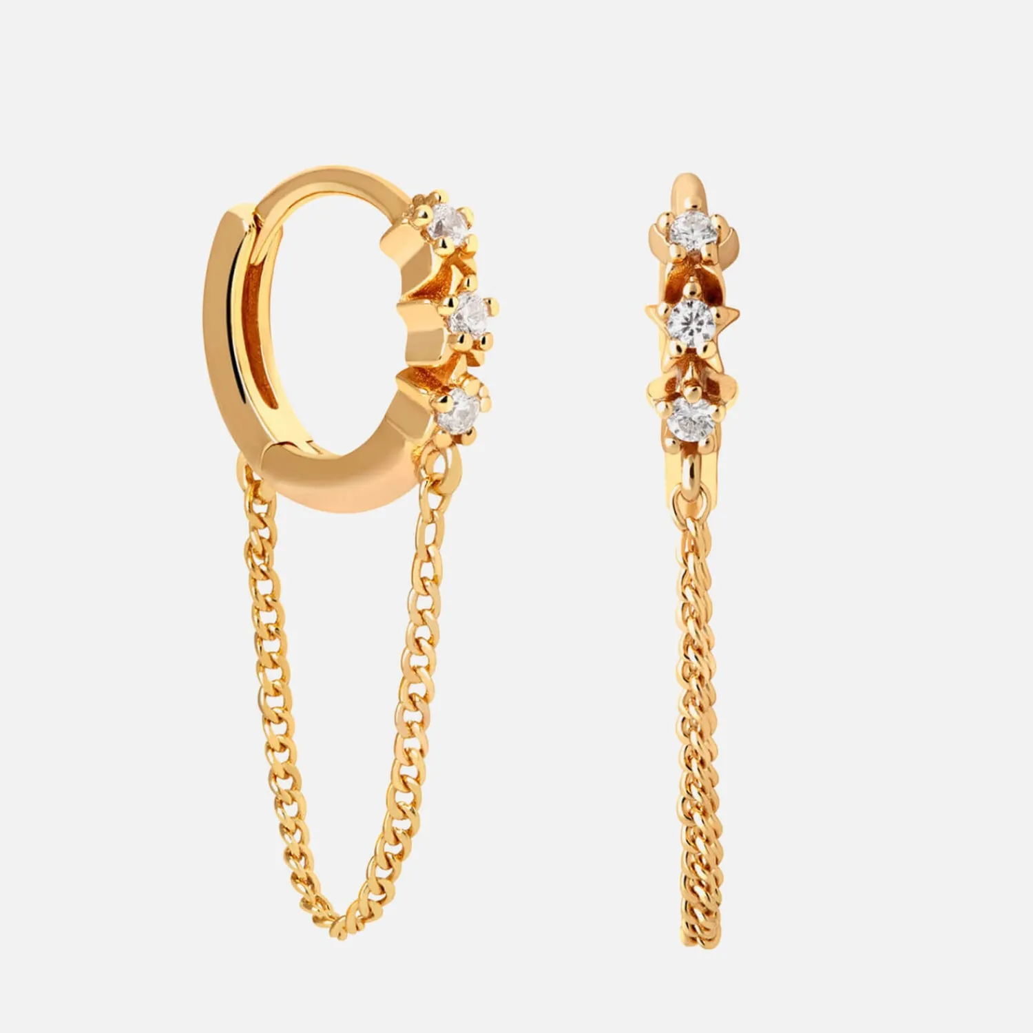 Earrings*Astrid & Miyu Women's Twilight Chain Huggies - Gold