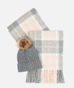 Hats Scarves & Gloves*Barbour Saltburn Beanie & Tartan Scarf Set