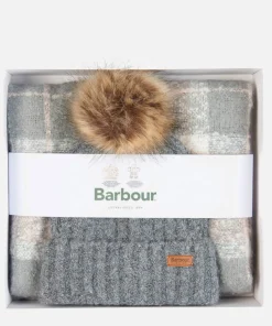 Hats Scarves & Gloves*Barbour Saltburn Beanie & Tartan Scarf Set