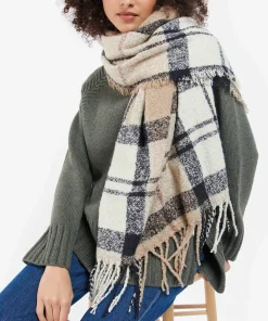 Hats Scarves & Gloves*Barbour Tartan Checked Print Boucle Scarf