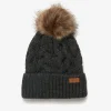 Hats Scarves & Gloves*Barbour Women's Penshaw Cable Knit Beanie - Charcoal