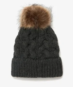 Hats Scarves & Gloves*Barbour Women's Penshaw Cable Knit Beanie - Charcoal