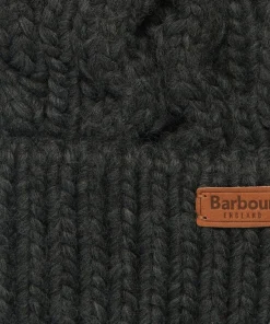 Hats Scarves & Gloves*Barbour Women's Penshaw Cable Knit Beanie - Charcoal