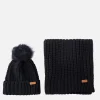 Hats Scarves & Gloves*Barbour Women's Saltburn Beanie And Scarf Set - Black