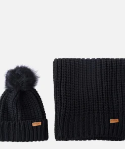 Hats Scarves & Gloves*Barbour Women's Saltburn Beanie And Scarf Set - Black