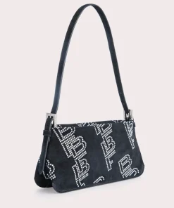 Shoulder Bags*BY FAR Dulce Crystal Monogram Suede Shoulder Bag