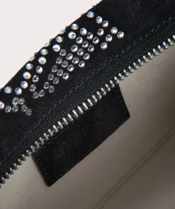 Shoulder Bags*BY FAR Dulce Crystal Monogram Suede Shoulder Bag