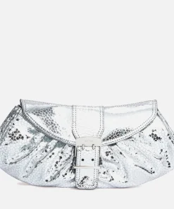 Shoulder Bags*BY FAR Glami Silver Flagstone Leather Bag