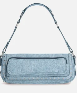 Shoulder Bags*BY FAR Maddy Studded Denim Bag