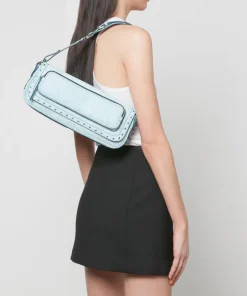 Shoulder Bags*BY FAR Maddy Studded Denim Bag
