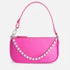 Mini Bags*BY FAR Mini Rachel Satin And Rhinestone Chain Bag