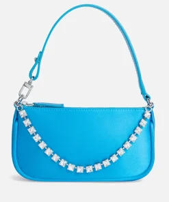 Mini Bags*BY FAR Mini Rachel Satin And Rhinestone Chain Bag