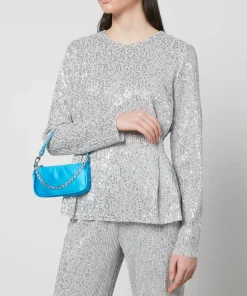 Mini Bags*BY FAR Mini Rachel Satin And Rhinestone Chain Bag