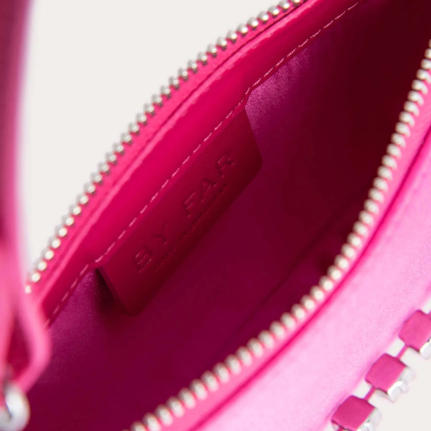 Mini Bags*BY FAR Mini Rachel Satin And Rhinestone Chain Bag