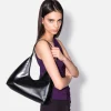 Shoulder Bags*BY FAR Women's Amber Semi Patent Shoulder Bag - Black
