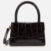 Shoulder Bags*BY FAR Women's Mini Croco Top Handle Bag - Black