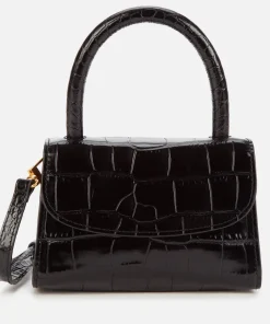 Shoulder Bags*BY FAR Women's Mini Croco Top Handle Bag - Black