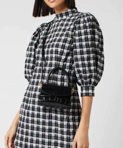 Shoulder Bags*BY FAR Women's Mini Croco Top Handle Bag - Black