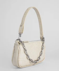Shoulder Bags*BY FAR Women's Mini Rachel Croco Bag - Cream