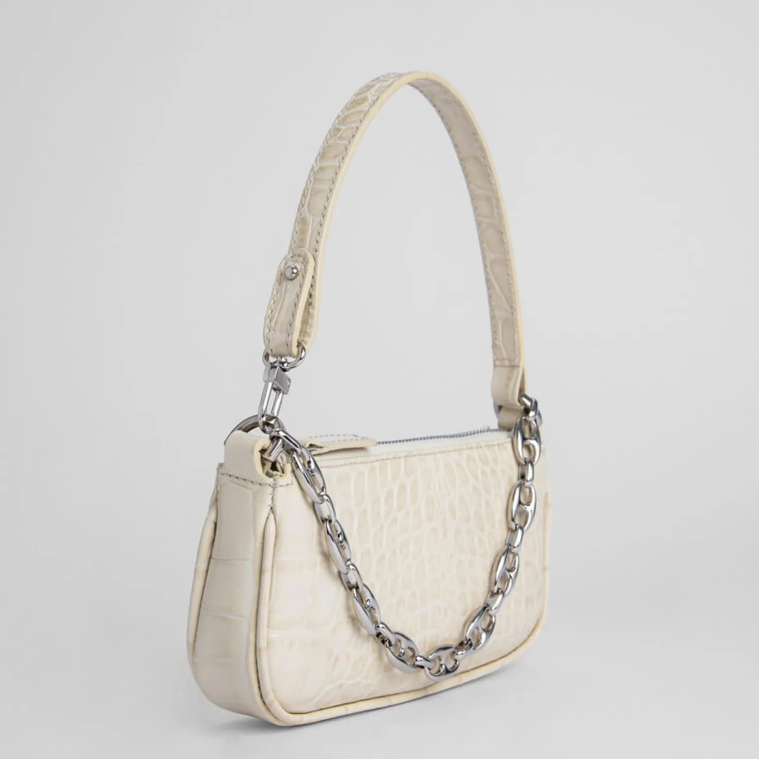 Shoulder Bags*BY FAR Women's Mini Rachel Croco Bag - Cream