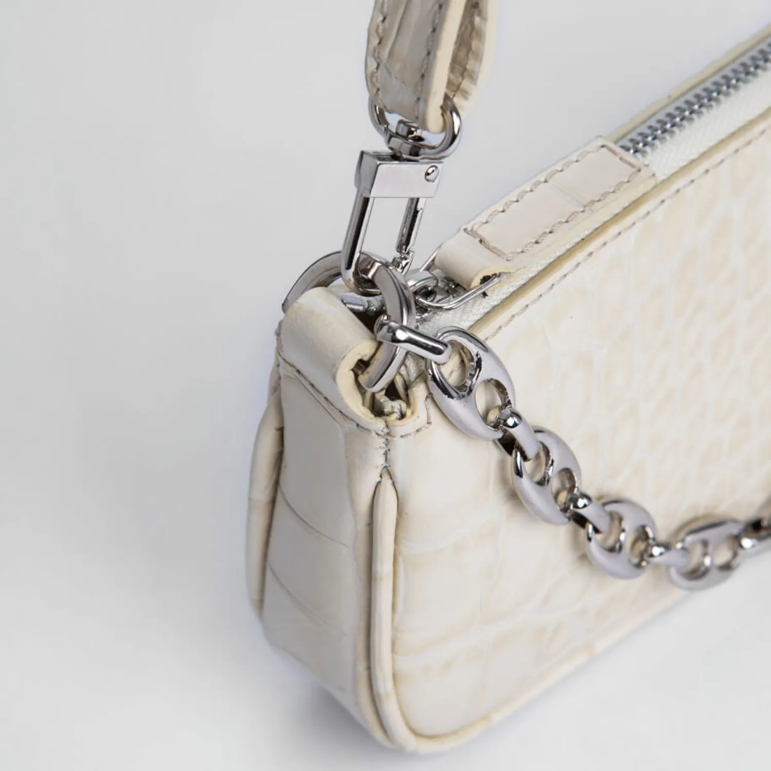 Shoulder Bags*BY FAR Women's Mini Rachel Croco Bag - Cream