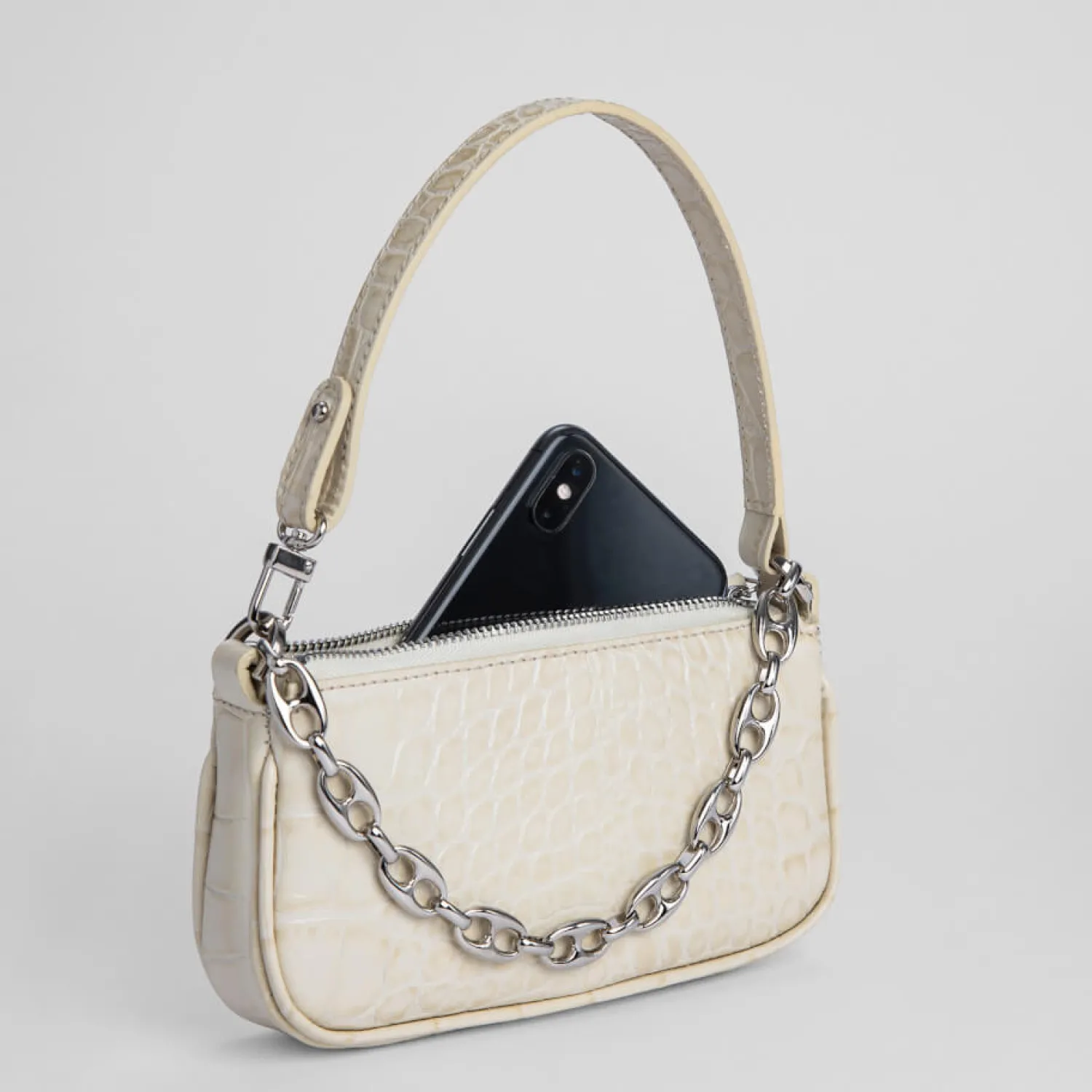 Shoulder Bags*BY FAR Women's Mini Rachel Croco Bag - Cream
