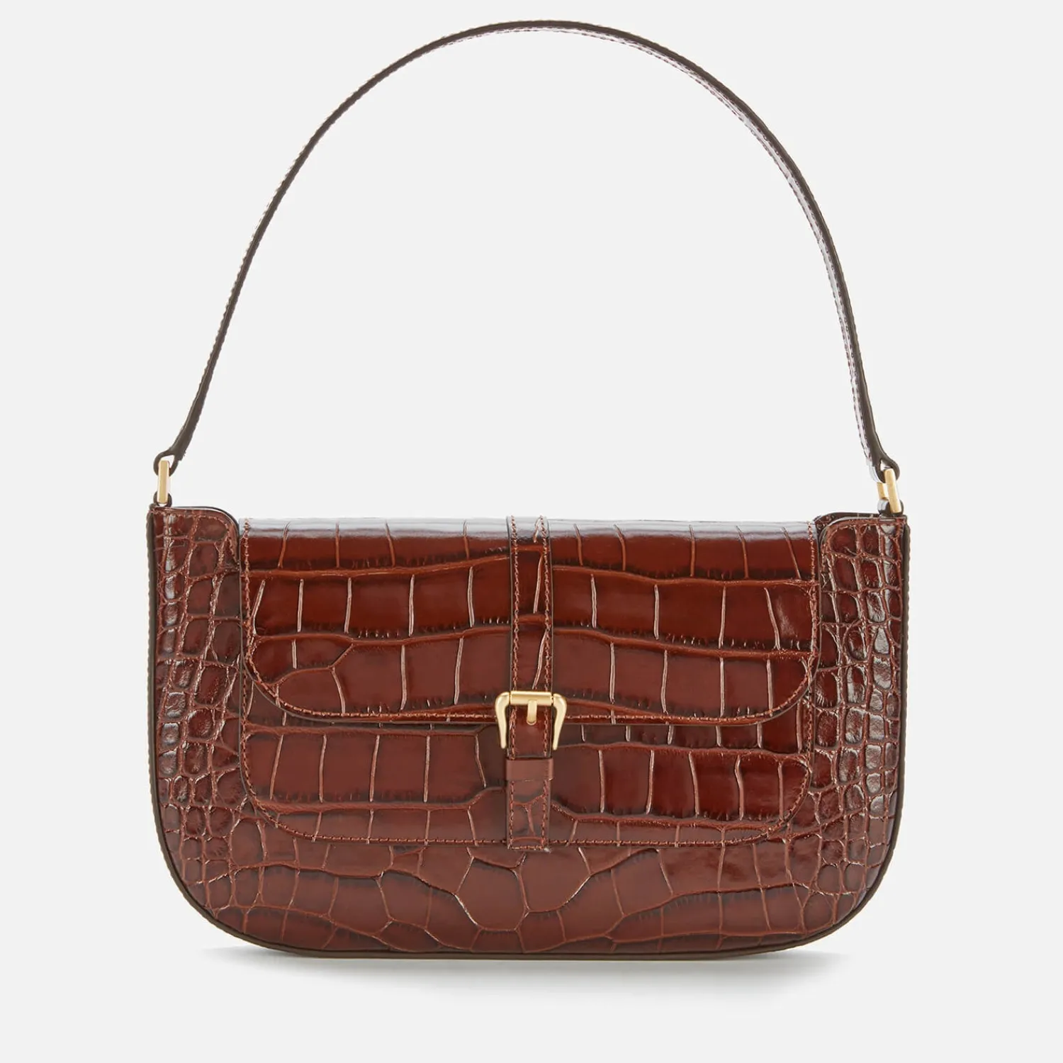 Shoulder Bags*BY FAR Women's Miranda Croco Shoulder Bag - Nutella