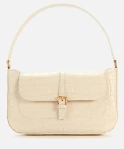 Shoulder Bags*BY FAR Women's Miranda Croco Shoulder Bag - Cream