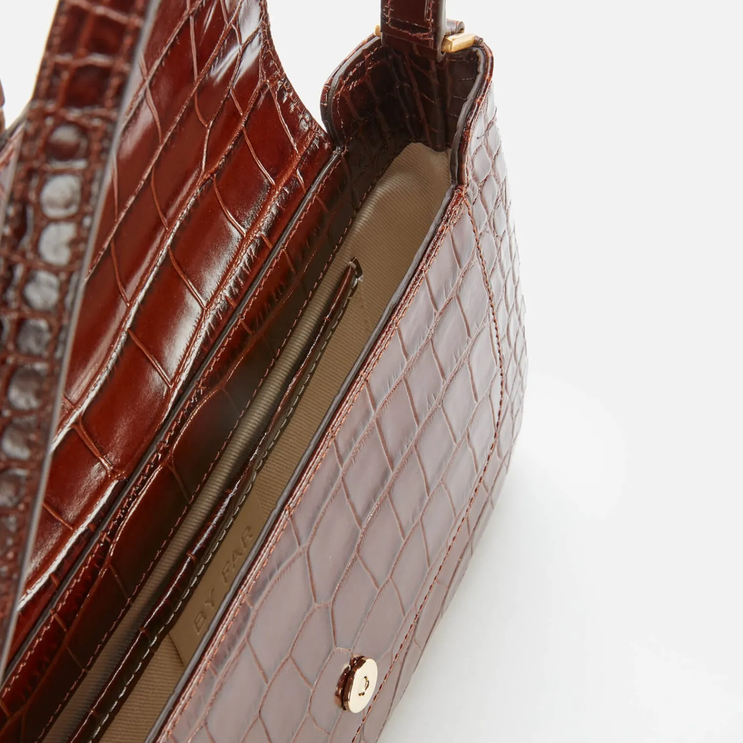Shoulder Bags*BY FAR Women's Miranda Croco Shoulder Bag - Nutella