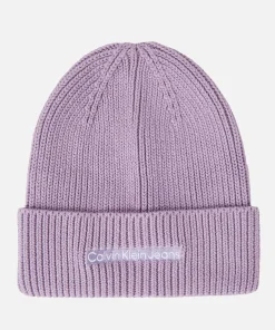 Hats Scarves & Gloves*Calvin Klein Jeans Institutional Ribbed-Cotton Blend Beanie